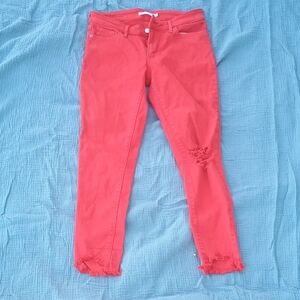 Women's 711 Skinny Levi Strauss Red Distressed Jeans